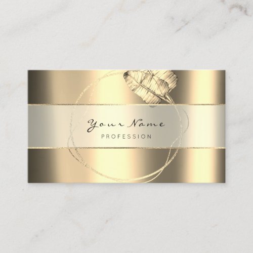 Beauty Blogg Stripes Gold Sepia Foxier Floral Business Card