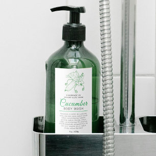 Beauty body wash label cucumber logo or custom
