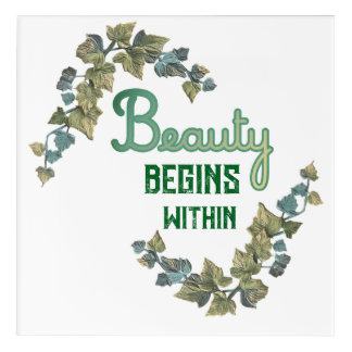Beauty Botanical Typography Acrylic Print