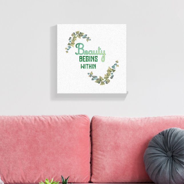 Beauty Botanical Typography Canvas Print (Insitu(LivingRoom))