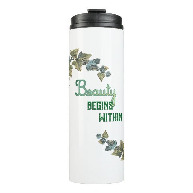 Beauty Botanical Typography Thermal Tumbler (Front)