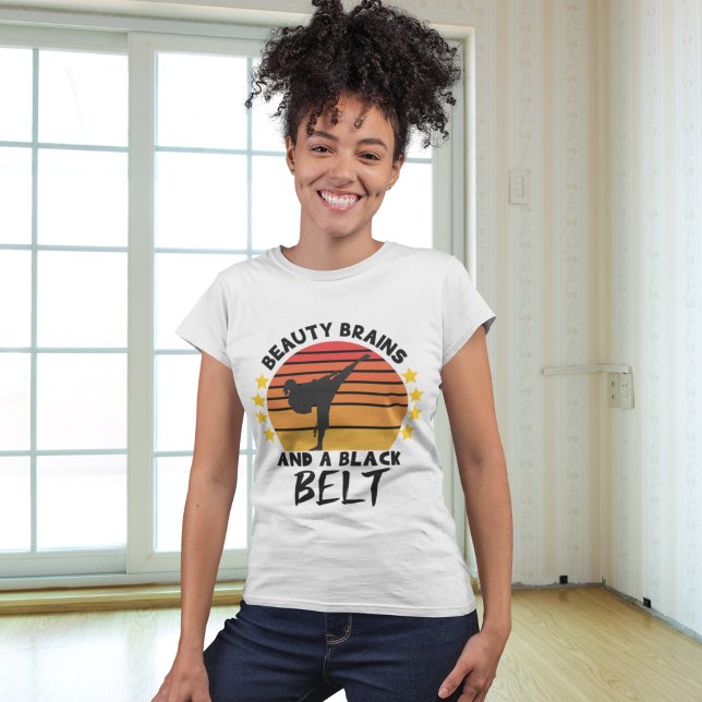 Beauty Brains and A Black Belt of Karate T-Shirt (Creator Uploaded)