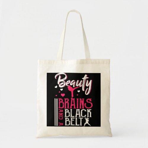Beauty Brains Black Belt Martial Arts Karate Gift Tote Bag