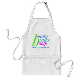 Beauty Brains Booty Funny Statement Adult Apron
