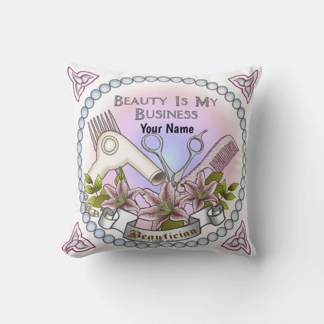 Beauty Business Beautician Pillow (Front)