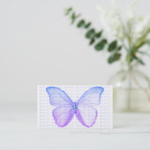 Beauty Business Card Blue Purple Butterfly (Standing Front)
