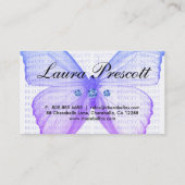 Beauty Business Card Blue Purple Butterfly (Back)