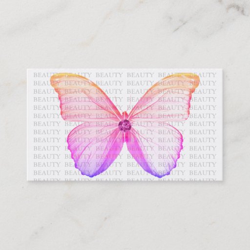 Customizable Beauty Business Card Colorful Butterfly