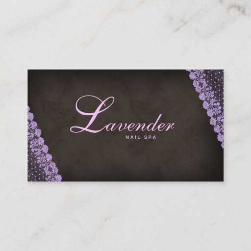 Customizable Beauty Business Card Lace Nail Salon Purple
