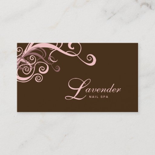 Customizable Beauty Business Card Modern Swirl Nail Salon Pi