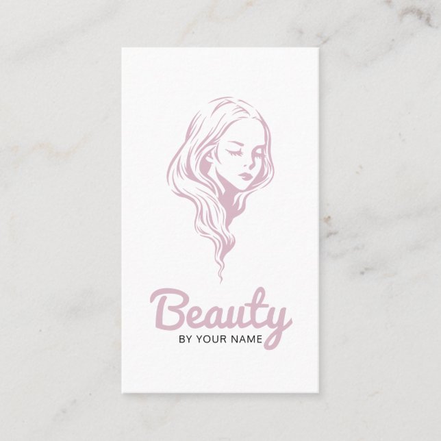 Beauty Business Card with Girl Face (Front)