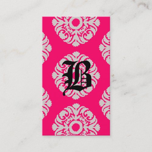 Beauty Business Cards Damask Monogram