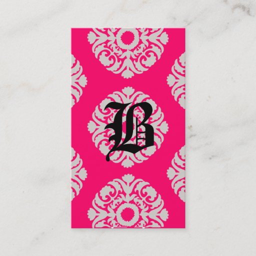 Customizable Beauty Business Cards Damask Monogram