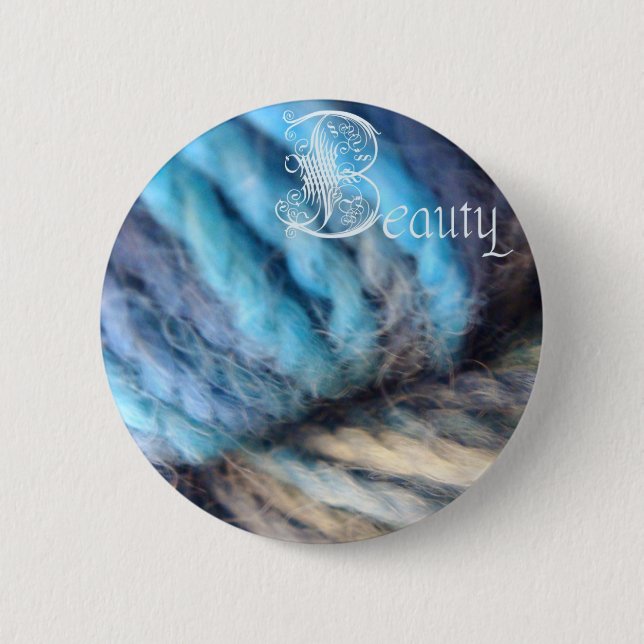 beauty button, looking glass pinback button (Front)