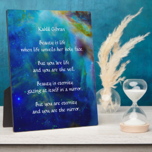 Beauty by Kahlil Gibran Plaque