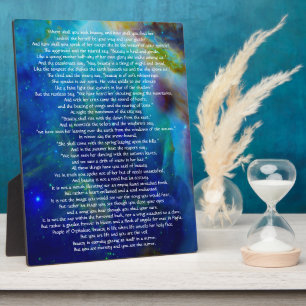 Beauty by Kahlil Gibran Plaque