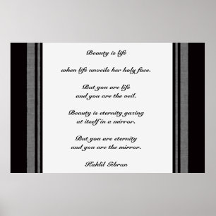Beauty by Kahlil Gibran Poster