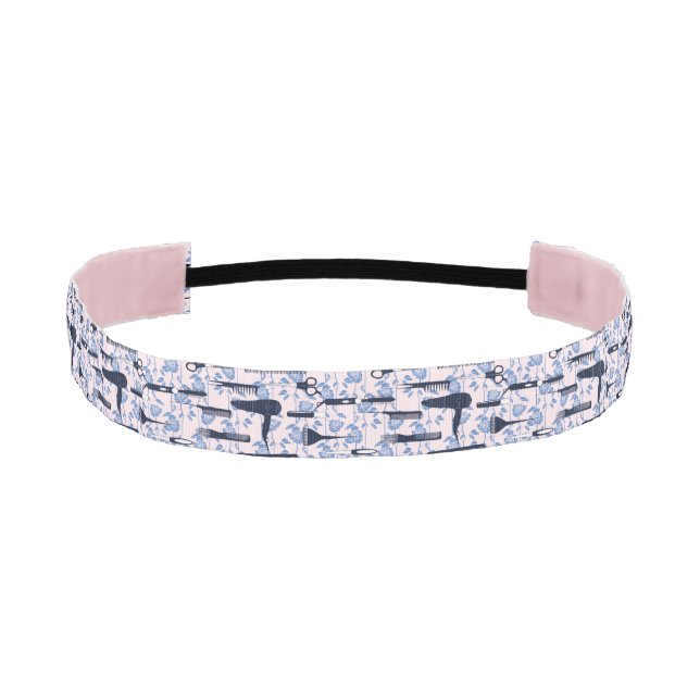 Beauty Care Blue Rose Pattern Athletic Headband (Front)