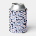 Beauty Care Blue Rose Pattern Can Cooler
