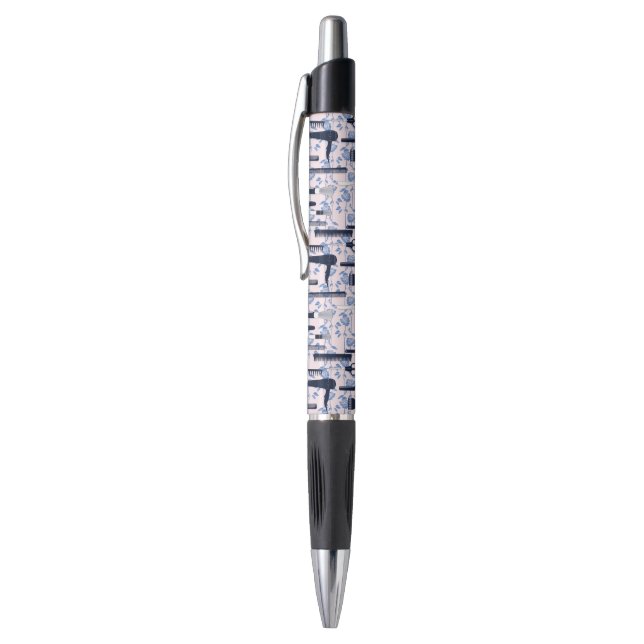 Beauty Care Blue Rose Pattern Pen (Top (Vertical))