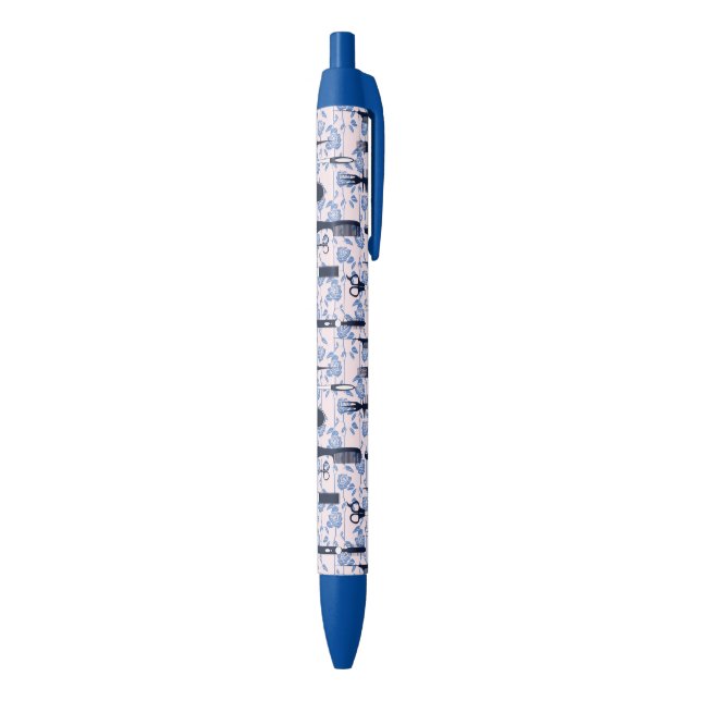Beauty Care Blue Rose Pattern Pen (Bottom (Vertical))