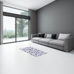Beauty Care Blue Rose Pattern Rug