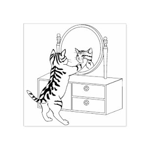 beauty cat art stamp