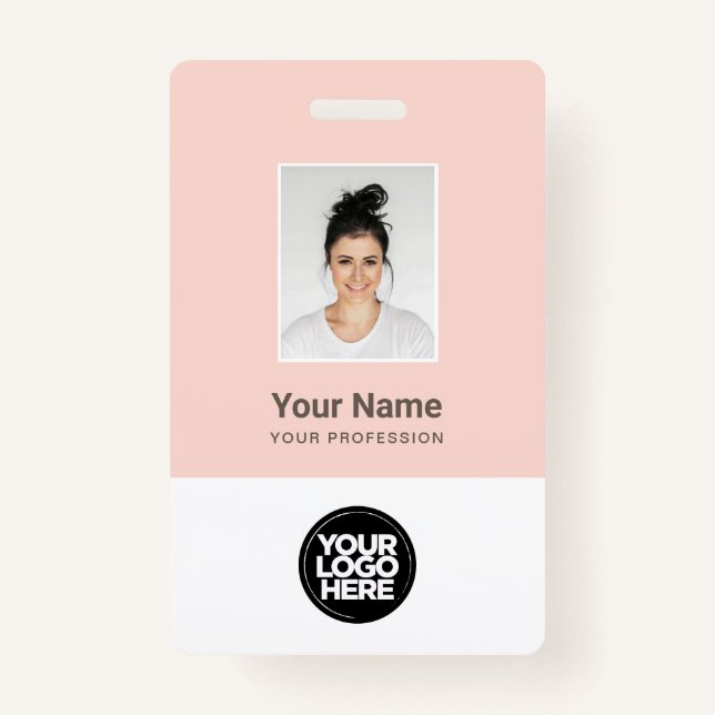 Beauty chic golden hour pink feminine name badge (Front)