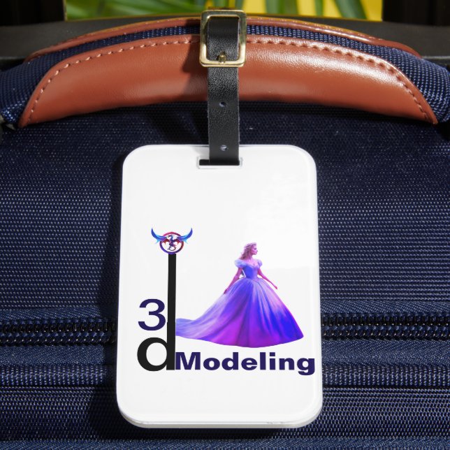 Beauty Cinderella 3D Modelling -  Luggage Tag (Front Insitu 2)