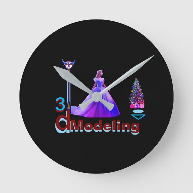 Beauty Cinderella 3D Modelling -  Round Clock (Front)