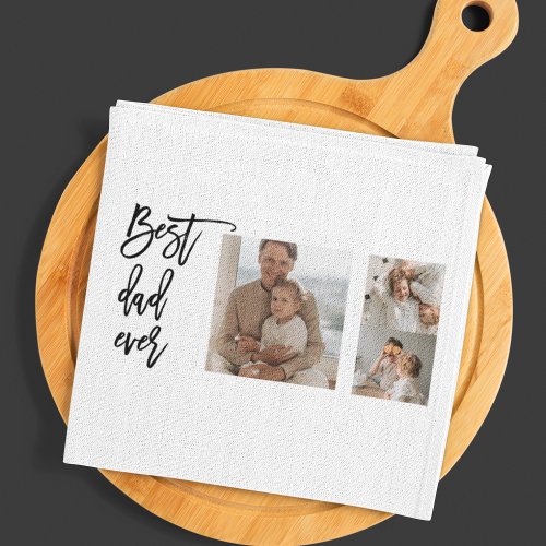 Beauty Collage Photo Best Dad Ever Gift Kitchen Towel