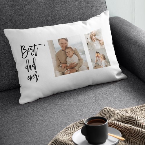 Beauty Collage Photo Best Dad Ever Gift Lumbar Pillow