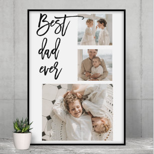 Beauty Collage Photo Best Dad Ever Gift Poster
