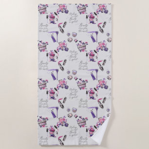 Beauty Comes From The Inside Pattern Beach Towel