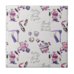 Beauty Comes From The Inside Pattern Ceramic Tile