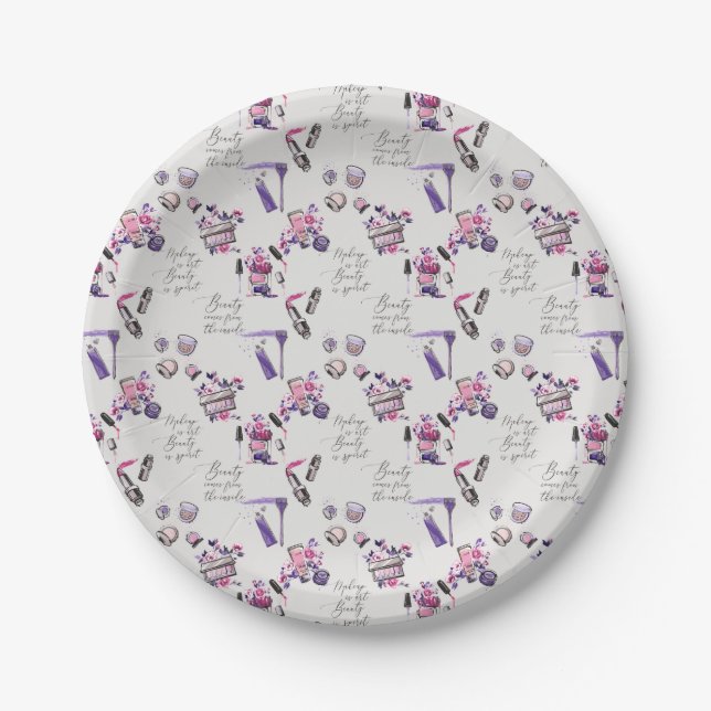 Beauty Comes From The Inside Pattern Paper Plates (Front)
