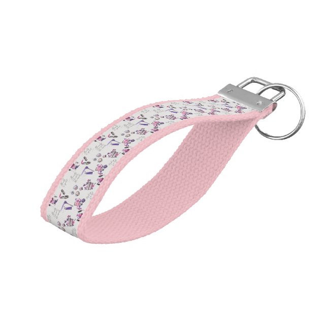 Beauty Comes From The Inside Pattern Wrist Keychain (Angled Up)