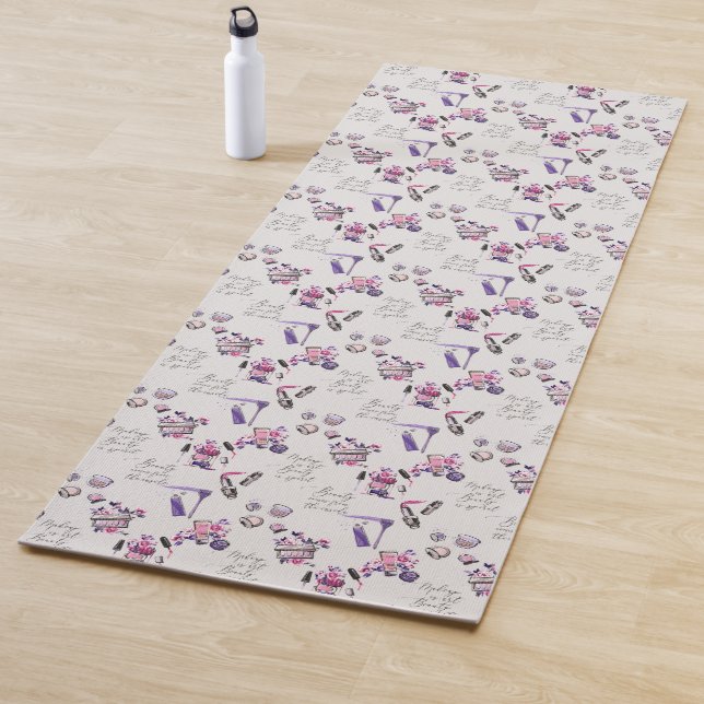 Beauty Comes From The Inside Pattern Yoga Mat (In Situ)