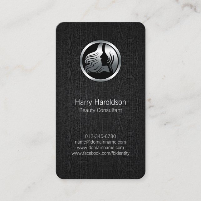 Beauty Consultant Hair Style Icon Business Card (Front)