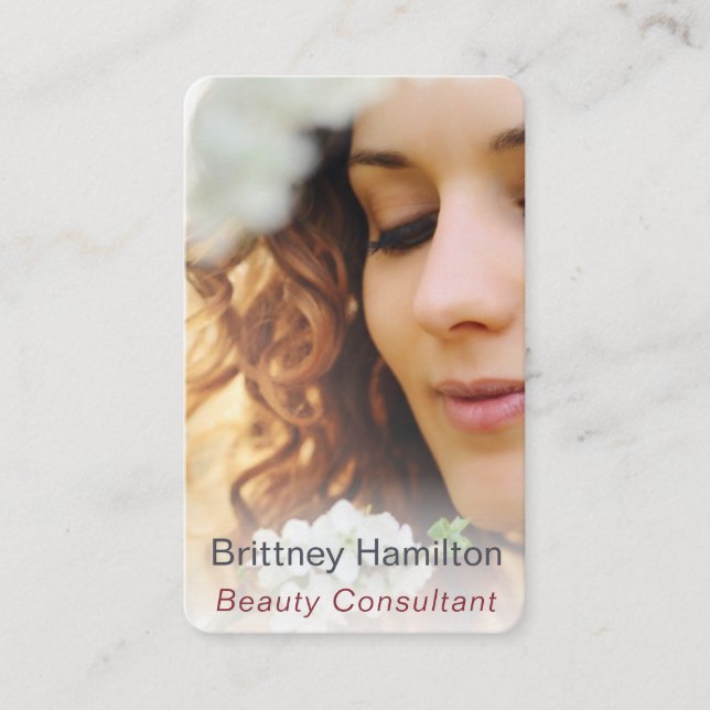 Beauty Consultant Photo Template Business Card (Front)