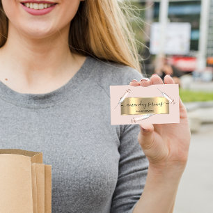 Beauty Cosmetologist Syringe Botox B12 QRCode Rose Business Card