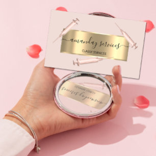 Beauty Cosmetologist Syringe Botox B12 QRCodeBlush Business Card