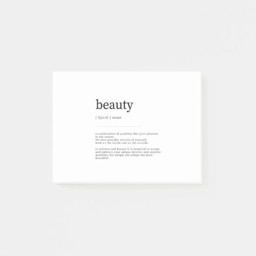 Beauty Definition Dictionary Art Print Post_it Notes