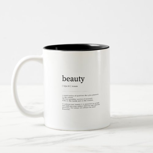 Beauty Definition Dictionary Art Print Two_Tone Coffee Mug