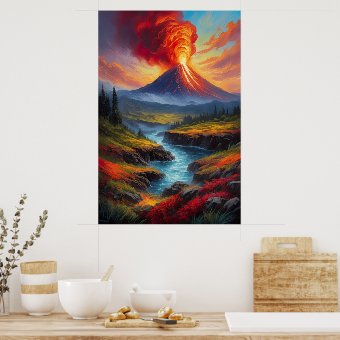 Beauty Disturbed by Volcanic Awakening Poster | Zazzle