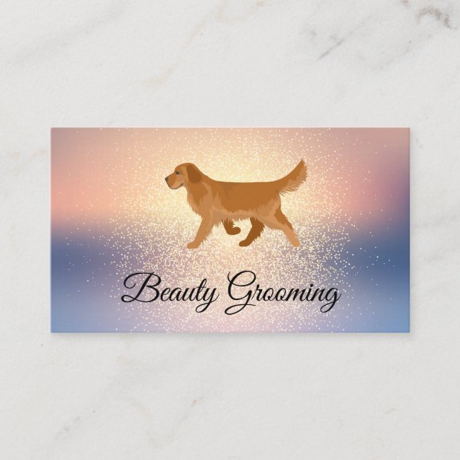 Beauty Dog Groomer | Dog Running Business Card (Front)