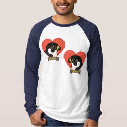 Beauty & Dot.Ca Hearts Men's Canvas Long Sleeve Raglan T-Shirt