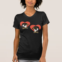 Beauty & Dot.Ca Hearts Women's American Apparel Fine Jersey Short Sleeve T-Shirt