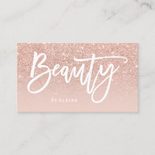 Beauty elegant typography blush ombre rose gold business card