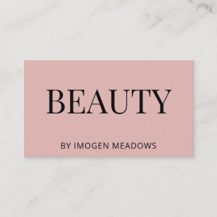 Beauty Esthetician Bold Typography Dusty Pink Business Card